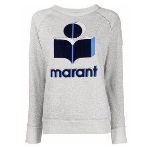 Isabel Marant Etoile Milly Sweatshirt / Size 42 / Grey Blue Logo Cotton Sweater